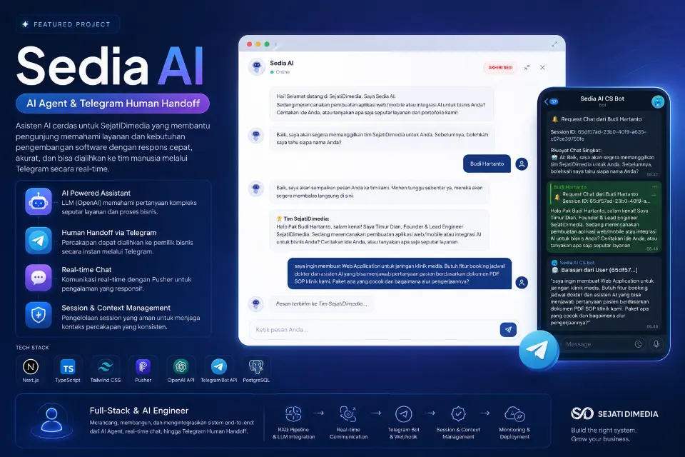 Sedia AI - AI Agent & Telegram Human Handoff