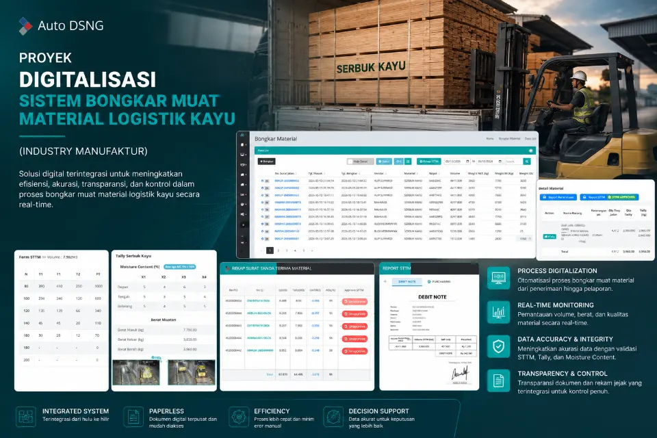 Digitalisasi Sistem Bongkar Muat Material Logistik Kayu (Industry Manufaktur)