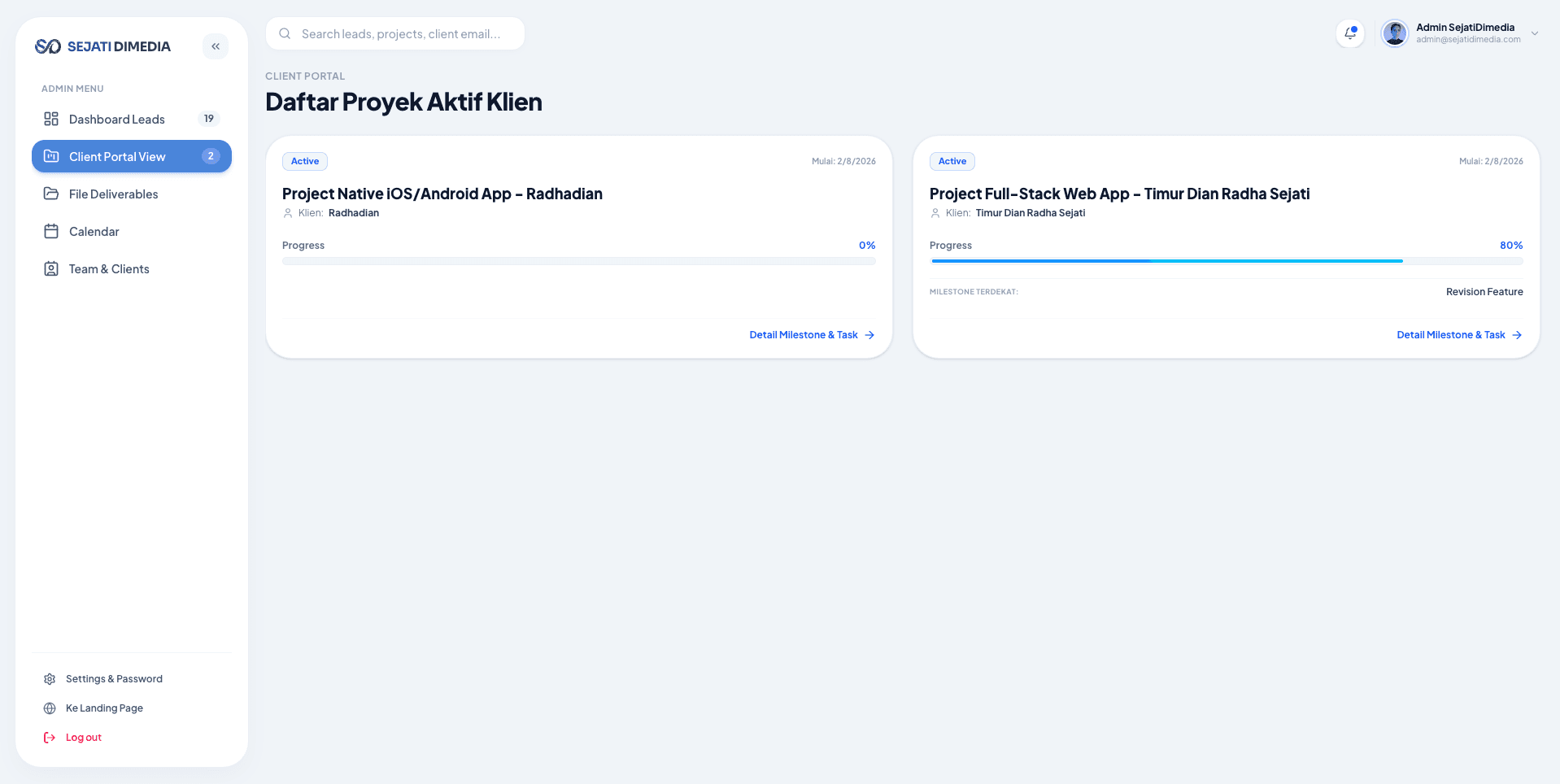 Client Portal Page